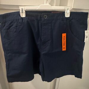 Volcom Workwear Men's Navy Blue Shorts with Orange Tag Men’s 42